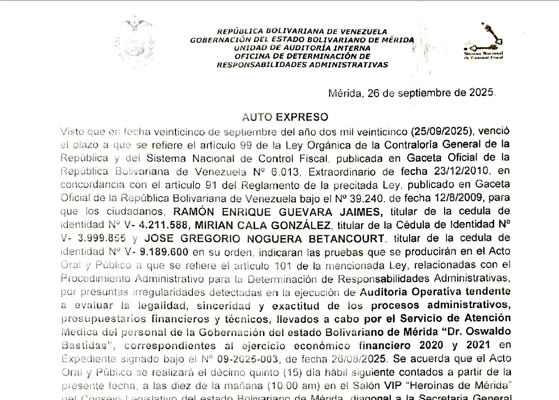 AUTO EXPRESO 26 DE SEPTIEMBRE 2025